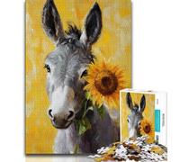 Puzzle a olio raffigurante un asino, 1000 pezzi, per adolescenti e adulti, per giochi educativi, giocattoli, decorazioni per la casa e regali unici (50x75cm)