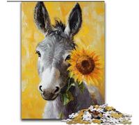 Puzzle a olio raffigurante un asino, 1000 pezzi, per adolescenti, stimolanti giochi di ruolo Ogni pezzo è unico Gioco stimolante e divertente per tutta la famiglia (26x38cm)
