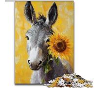 Puzzle a olio raffigurante un asino per adulti e ragazzi, 1000 pezzi, per bambini dai 14 anni in su, gioco di Natale antistress, regalo per donne (50x75cm)