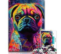 Puzzle a olio raffigurante un cane, per adolescenti, 1000 pezzi, giocattolo educativo intellettuale decomprimente, ottimi regali e giocattoli (38x26cm)