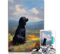 Puzzle a olio raffigurante un cane, per adolescenti, 1000 pezzi, giocattolo educativo intellettuale decomprimente, ottimi regali e giocattoli (38x26cm)