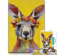 Puzzle a olio raffigurante un canguro, per adulti, 1000 pezzi, gioco stimolante e per famiglie, con pezzi completamente interconnessi e di forma casuale, 50x75cm
