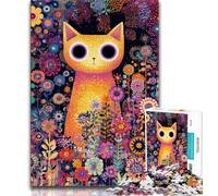 Puzzle a olio raffigurante un gatto nero per adulti, giocattolo educativo intellettuale decomprimente, regalo di compleanno, regali, decorazione da parete 38x26cm