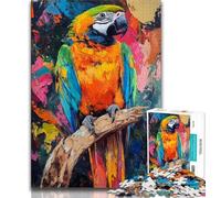 Puzzle a olio raffigurante un pappagallo per adolescenti, 1000 pezzi, giocattolo educativo intellettuale decomprimente, ottimi regali e giocattoli (75x50cm)