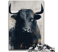Puzzle a olio raffigurante un toro, 1000 pezzi, per adolescenti, giocattoli che creano dipendenza, sfida all'intelligenza cerebrale, regali di compleanno per bambini dai 14 anni in su, 50x75cm