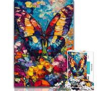 Puzzle a olio raffigurante una farfalla per adulti, 1000 pezzi, gioco stimolante e gioco per famiglie, ideale come regalo per tutta la famiglia (75x50cm)