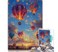 Puzzle a olio raffigurante una mongolfiera, 1000 pezzi, per adulti, gioco stimolante e gioco per famiglie, ideale come regalo per tutta la famiglia, 38x26cm