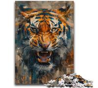Puzzle a olio raffigurante una tigre, 1000 pezzi, per adolescenti, giocattoli che creano dipendenza, sfida all'intelligenza cerebrale, regali di compleanno per bambini dai 14 anni in su, 50x75cm