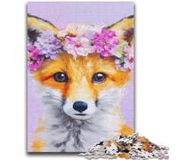 Puzzle a olio raffigurante una volpe, 1000 pezzi, regalo per adolescenti, sfida difficile contro lo stress, migliora l'amore tra coppie (50x75cm)