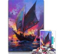 Puzzle a olio raffiguranti barche a vela per adulti, difficili da completare ma divertenti e spiritosi, regalo di compleanno, regali, decorazioni murali (38x26cm)