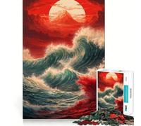 Puzzle a onda per ragazzi, 1000 pezzi, gioco cognitivo, hobby tranquillo, bordo premium, regalo di Natale 50x75cm