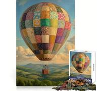Puzzle a patchwork con mongolfiera da 1000 pezzi per adulti, ideale come regalo, per stimolare la memoria e il rilassamento mentale Taglio di alta qualità, una piacevole sorpresa (38x52cm)