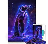 Puzzle a pinguino con animali e spazio, 1000 pezzi, ideale per adolescenti, stimola la memoria, riduce lo stress e crea un'immagine tridimensionale da appendere al muro (38x52cm)