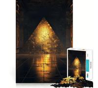 Puzzle a piramide D color oro scuro per adulti, 1000 pezzi, gioco per allenare la mente, rilassante e divertente, idea regalo per le vacanze (38x52cm)