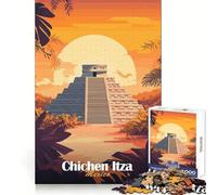 Puzzle a piramide di Chichen Itza da 1000 pezzi per adolescenti, stimola la capacità di ragionamento, ideale per momenti di relax, con tagli precisi e un regalo speciale (38x26cm)
