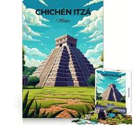 Puzzle a piramide di Chichen Itza per adulti, 1000 pezzi, per il benessere mentale, un piacevole svago, con taglio preciso e significativo (38x26cm)