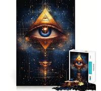 Puzzle a piramide "Occhio Onniveggente" da 1000 pezzi,gioco cognitivo divertente,struttura ad incastro precisa,attività di condivisione per i propri cari (38x52cm)