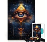 Puzzle a piramide "Occhio Onniveggente" da 1000 pezzi,gioco di logica e allenamento mentale,incastro perfetto,senza spazi vuoti,sfida interattiva per il cervello,per la casa (38x26cm)