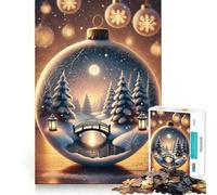 Puzzle a puzzle "Paese delle meraviglie invernale" con ponte ornamentale,1000 pezzi,gioco di logica e pensiero creativo,taglio esperto,lavorazione artigianale,momento di tranquillità,esercizio da fare