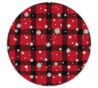 Puzzle a quadretti rosso-nero 1000 pezzi Puzzle rotondo decorazioni di fiocchi di neve puzzle decorazione casa per giochi e regali adulti 1000 pezzi (67,5 x 67,5 cm)