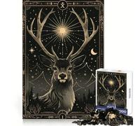 Puzzle a raggi solari con cervo per adulti, 1000 pezzi, gioco intelligente, tranquillo, con motivo da assemblare, (50x75cm)