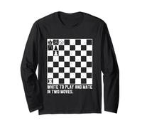 Puzzle a scacchi bianco per giocare e accoppiarsi in due mosse Maglia a Manica