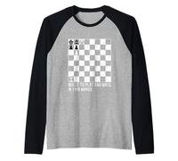 Puzzle a scacchi bianco per giocare e accoppiarsi in due mosse Maglia con Maniche Raglan