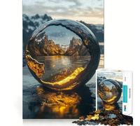 Puzzle a sfera con riflesso di montagna da 1000 pezzi per adulti e ragazzi, rompicapo rilassante, attività artistica da assemblare, regalo premuroso (50x75cm)