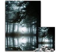 Puzzle a specchio "Lupo nel bosco" per adulti 1000 pezzi puzzle in legno per adulti perfetti per adolescenti e decorazioni per la casa 1000 pezzi (75x50 cm).