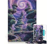 Puzzle a spirale "Foresta Galassia" da 1000 pezzi per adolescenti, gioco di pensiero, divertimento condiviso, bordi precisi, articolo regalo di Babbo Natale 38x26cm