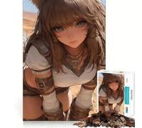 Puzzle a tema anime con orecchie da gatto e deserto per adolescenti,1000 pezzi,stimolante per la mente,divertente,con componenti robusti e ben definiti,un'attività di gruppo emozionante (38x26cm)