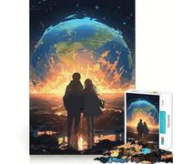 Puzzle a tema apocalisse con coppia anime,1000 pezzi,divertente,di qualità professionale,ideale per stimolare la memoria e la mente (38x26cm)