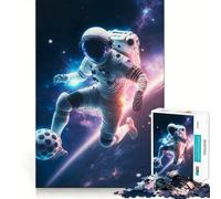 Puzzle a tema calciatore e astronauta per adulti, 1000 pezzi, rompicapo, per il tempo libero a casa, da assemblare, regalo di compleanno (50x75cm)