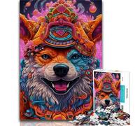 Puzzle a tema Corgi mutanti per adolescenti, antistress per ammazzare il tempo durante le vacanze, con poster abbinato e foglio di quiz (75x50cm)