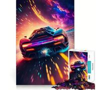 Puzzle a tema corsa spaziale con auto, 1000 pezzi, per ragazzi, gioco di logica, rilassante, taglio preciso, (38x52cm)