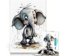 Puzzle a tema elefante acquatico,1000 pezzi,gioco di costruzione Focus Zero Gap,incastro perfetto,attività gratificante per le giornate di pioggia (38x52cm)