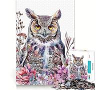 Puzzle a tema gufo e natura per ragazzi, 1000 pezzi, gioco di intelligenza, divertimento in casa, taglio di qualità, regalo creativo (50x75cm)