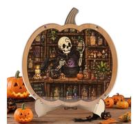 Puzzle a tema Halloween, 20 cm, adorabile fantasma, con supporto | Puzzle decorativo per la casa, corridoio, ufficio, biblioteca, comodino, davanzale, festa