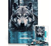 Puzzle a tema lupo fantasy per adulti,1000 pezzi,gioco stimolante per la mente,pezzi precisi e facili da incastrare,attività rilassante di gruppo al chiuso (38x52cm)