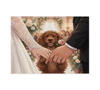 Puzzle a tema matrimonio con cane Boykin Spaniel per adulti, 500 pezzi, puzzle in legno per cerimonia di matrimonio, decorazione per la casa e l'intrattenimento