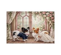 Puzzle a tema matrimonio Papillon cane per adulti 1000 pezzi, puzzle romantico in legno stampato per cerimonia di matrimonio, coppia amore decorazione per l'intrattenimento domestico