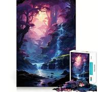 Puzzle a tema paesaggio forestale in stile anime per adulti,1000 pezzi,gioco di memoria,montaggio sicuro e stabile,gioco significativo per costruire connessioni (38x52cm)