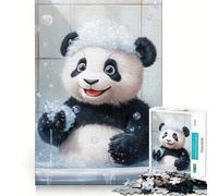 Puzzle a tema panda per il bagnetto, 1000 pezzi, ideale per ragazzi, stimola la memoria, gioca in casa, crea un'immagine da assemblare, regalo per le vacanze (38x26cm)
