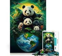 Puzzle a tema Panda per la Giornata della Terra, 1000 pezzi, gioco intelligente per tutta la famiglia, assemblaggio con motivo Babbo Natale e desiderio (50x75cm)
