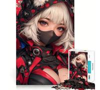 Puzzle a tema ragazza anime in abbigliamento cyberpunk per adolescenti,1000 pezzi,divertente e stimolante per la mente,con componenti robusti e ben definiti Attività di gruppo emozionante (50x75cm)