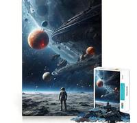 Puzzle a tema spaziale notturno con lampi di luce, 1000 pezzi, ideale per ragazzi Gioco di logica e relax, con tagli precisi (50x75cm)