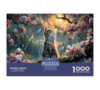 Puzzle A Three-colored Cat On An Orchid Branch 1000 Pezzi Per Adulti Pet - Sfidanti, Rilassamento E Gioco Familiare Per Ideale, Decorazione E Regalo 52x38cm/1000pcs