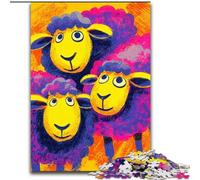 Puzzle a tre pecore per adulti e adolescenti, gioco per famiglie, antistress, sfida difficile, regalo per amici e parenti (26x38cm)