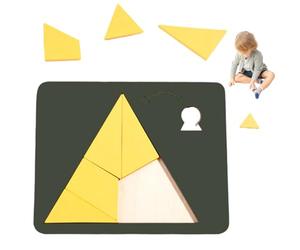 Puzzle a Triangolo, Rompicapo in Legno di Forma Irregolare, Gioco Educativo avvincente con Geometria Unica per Serate di Giochi in Famiglia per l'Uso Quotidiano