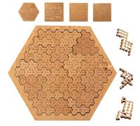 Puzzle a Vassoio Frattale, Puzzle di Legno Che Sfida la Mente, Puzzle di Legno Difficile per Adulti, Unico Labirinto Creativo Irregolare Hexagon-Triangular